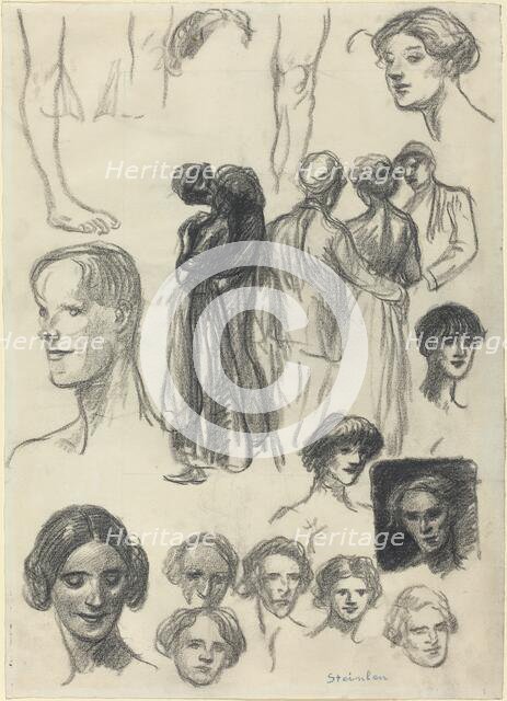 Sheet of Sketches, late 19th-early 20th century. Creator: Theophile Alexandre Steinlen.