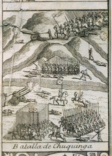 Conquest of Peru. 5th Civil War, 'Battle of Chuquinga (Pucara)', confrontation between Alonso de …