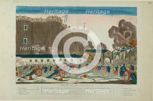 Taking of the Bastille on July 14, 1789, 1789. Creator: Anonymous.