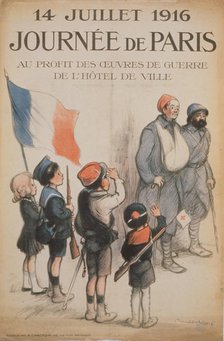 Journée de Paris. 14 Juillet 1916, 1916. Artist: Poulbot, Francisque (1879-1946)