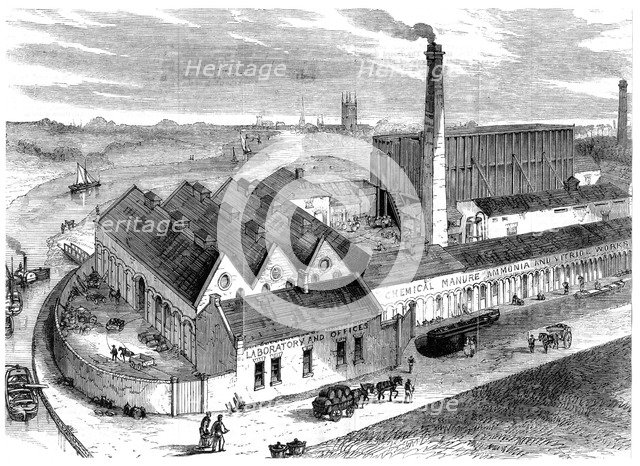 Webb's chemical factory, Diglis, Worcestershire, 1869. Artist: Unknown