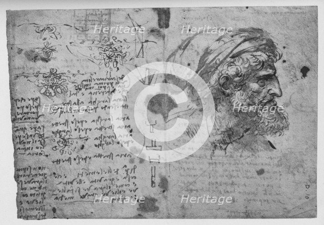 'Head and Shoulders of a Bearded Man', c1480 (1945). Artist: Leonardo da Vinci.