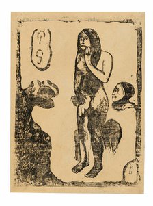 Eve, from the Suite of Late Wood-Block Prints, 1898/99. Creator: Paul Gauguin.