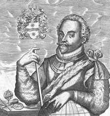 Portrait of Sir Francis Drake. (Frontispiece from The World Encompassed), 1628. Artist: Anonymous  