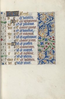 Book of Hours (Use of Rouen): fol. 4r, c. 1470. Creator: Master of the Geneva Latini (French, active Rouen, 1460-80).