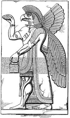 Nisroch, Assyrian god, mid 19th century. Artist: Unknown