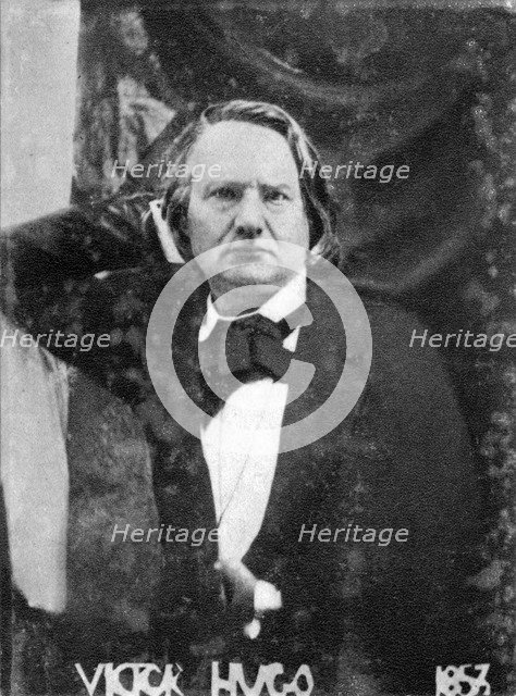 Victor Hugo, French poet, dramatist and novelist, 1853. Artist: Unknown