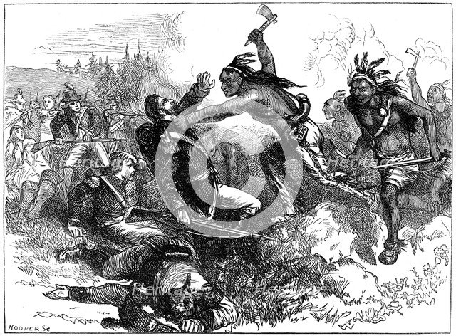 Attack of Indians at Fort Dearborn, Illinois, 1812 (c1880). Artist: Hooper