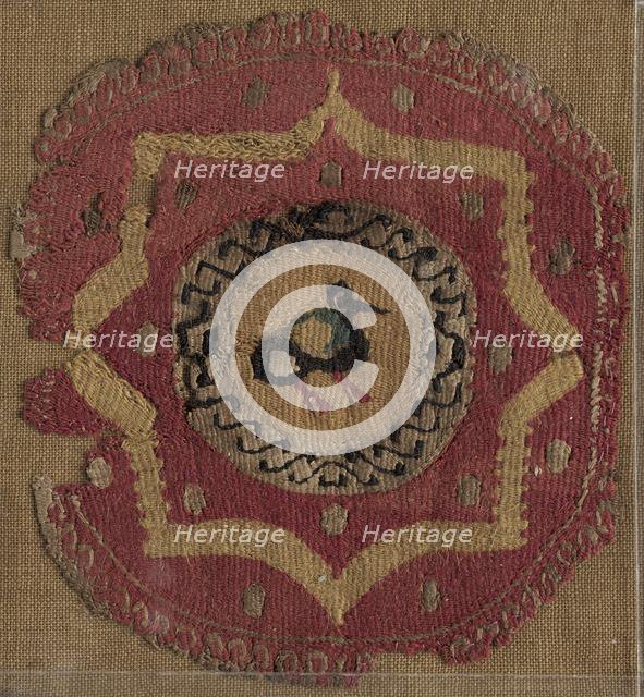 Circular Segmentum with Eight-Pointed Star and Bird, 600s - 700s. Creator: Unknown.