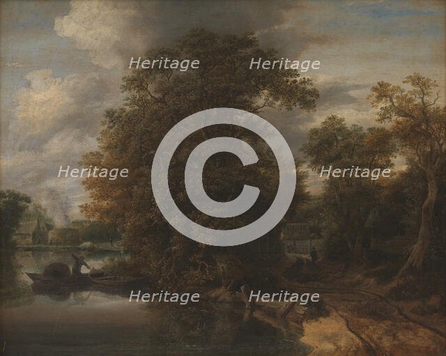Landscape by a River. In the Background a Limekiln, 1640-1678. Creator: Cornelis Gerritsz. Decker.