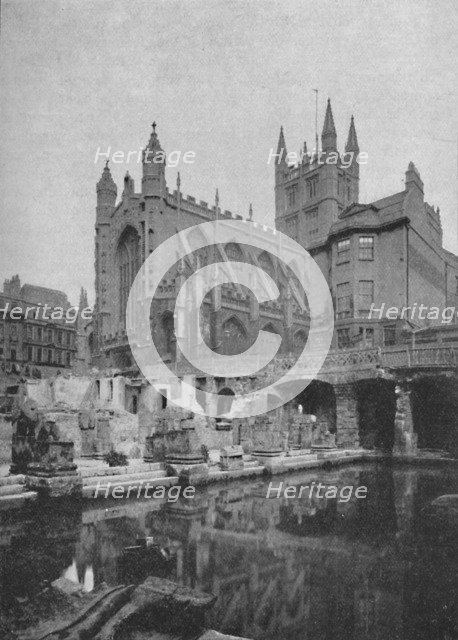'The Old Roman Bath at Bath Before Restoration', 1902. Artist: Hudson.