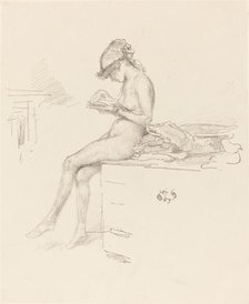 The Little Nude Model, Reading, 1889/1890. Creator: James Abbott McNeill Whistler.