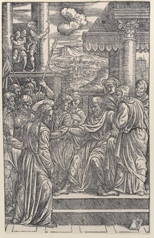 Christ before Pilate, from a series of sixteen prints of the Passion of Christ, 1538., 1538. Creator: Anon.