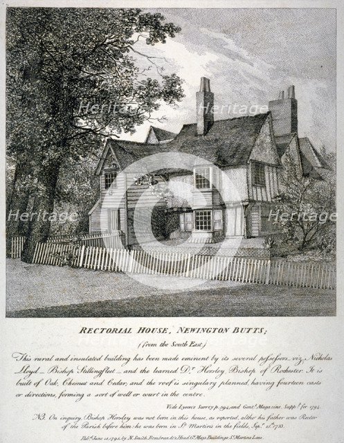 The Rector's House on Newington Butts in Southwark, London, 1795.                          Artist: Anon