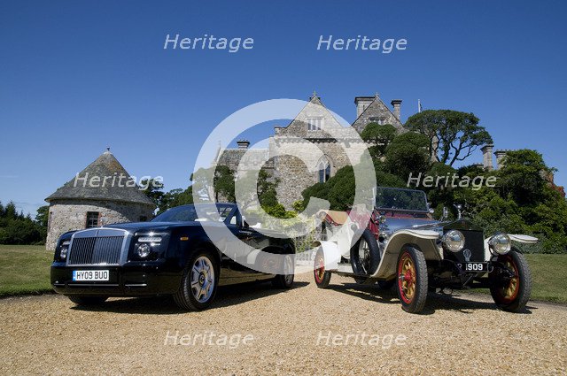 2009 Rolls Royce Phantom Drophead Coupe with 1909 Rolls Royce Silver Ghost Artist: Unknown.