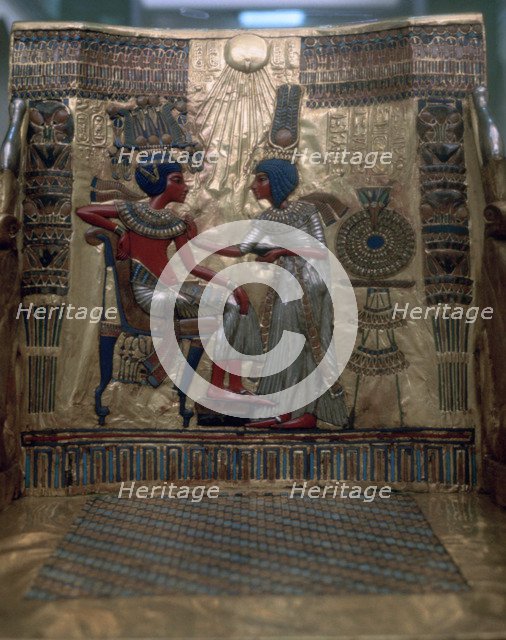The throne of Tutankhamun, (detail), Egyptian, 18th Dynasty. Artist: Unknown