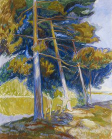 Pines on the Shore, 1912. Creator: Yrjö Aleksander Ollila.