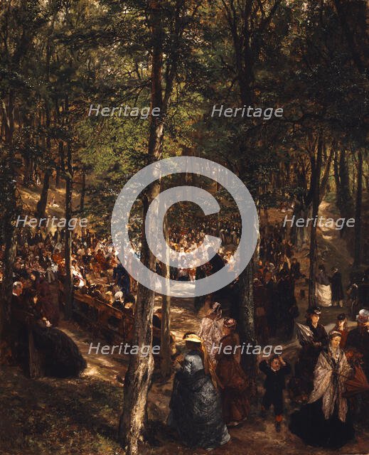 Sermon in the Beech Grove near Kösen, 1868. Creator: Menzel, Adolph Friedrich, von (1815-1905).