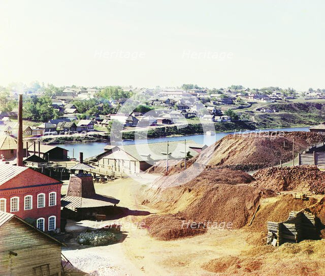 View of Kamenskii Cast Iron Smelting Factory [Kamensk-Uralskii], 1910. Creator: Sergey Mikhaylovich Prokudin-Gorsky.