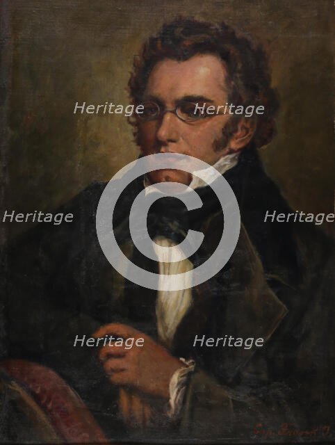 Portrait of Franz Schubert (1797-1828), c. 1850. Creator: Anonymous.