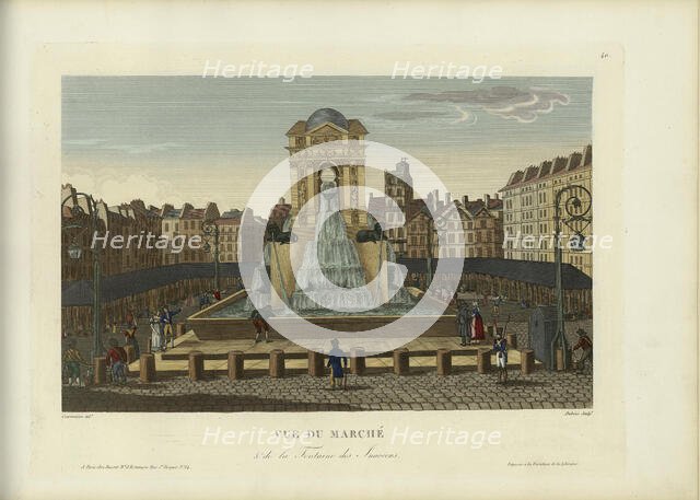 Vue du marché et de la fontaine des Innocents, 1817-1824. Creator: Courvoisier-Voisin, Henri (1757-1830).