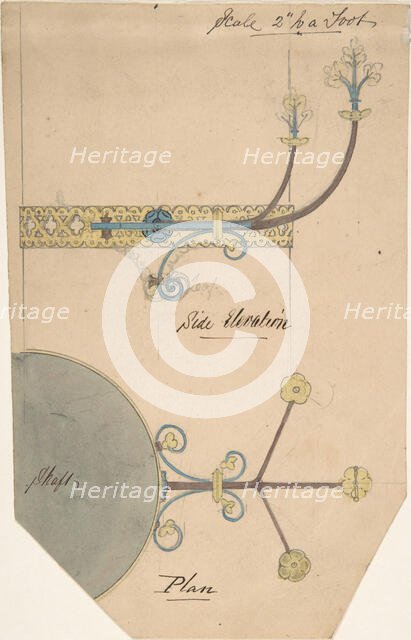 Design for Floral Brackets for a Church, ca. 1880. Creator: Richardson Ellson & Co.