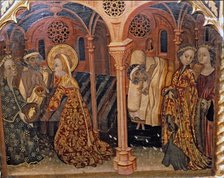 Saint Elisabeth helping the ill', table in the altarpiece of Saint Bartholomew and Saint Elisabet…