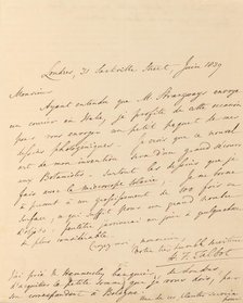 [Manuscript Letter from W. H. Fox Talbot to Antonio Bertoloni], 1839. Creator: William Henry Fox Talbot.