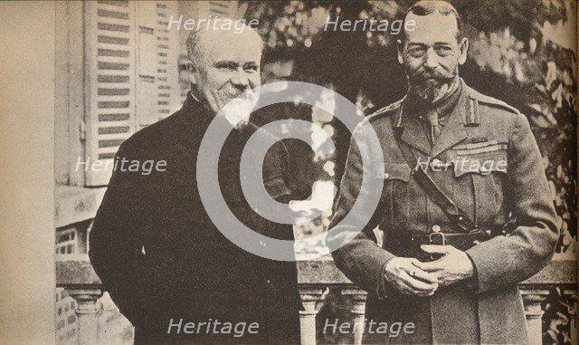 'His Majesty with President Poincare at The British General Headquarters in France', c1916, (1935). Creator: Unknown.