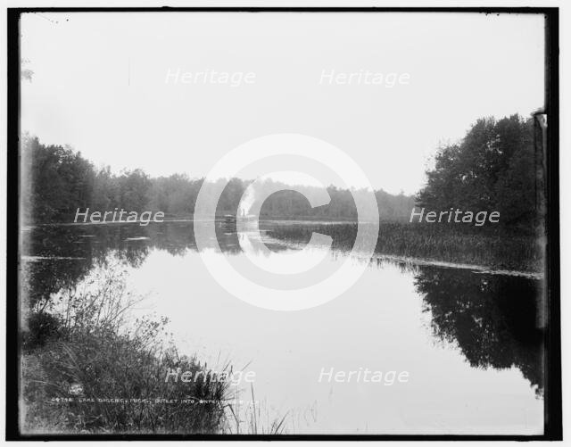 Lake Gogebic, Mich., outlet into Ontanagon River, between 1880 and 1899. Creator: Unknown.