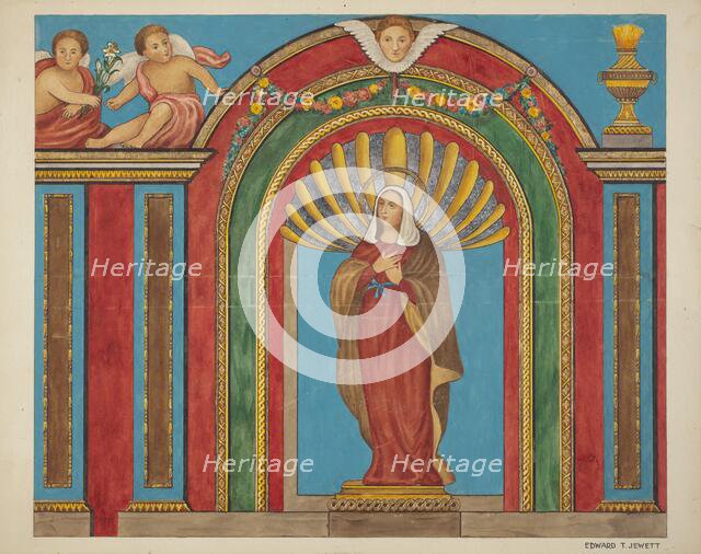 Fragment of Reredos, c. 1940. Creator: Edward Jewett.