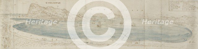 Panoramic View over the Bay of Gibraltar, c1567. Artist: Anthonis van den Wyngaerde.