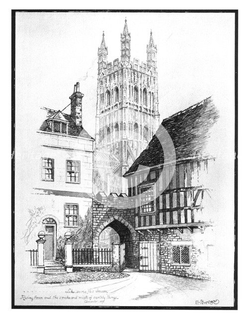 Gloucester Cathedral, 1901.Artist: Edward J Burrows