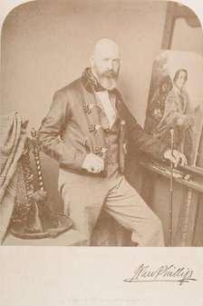 Photograph of John Phillip at his Easel, c1858. Creator: Unknown.
