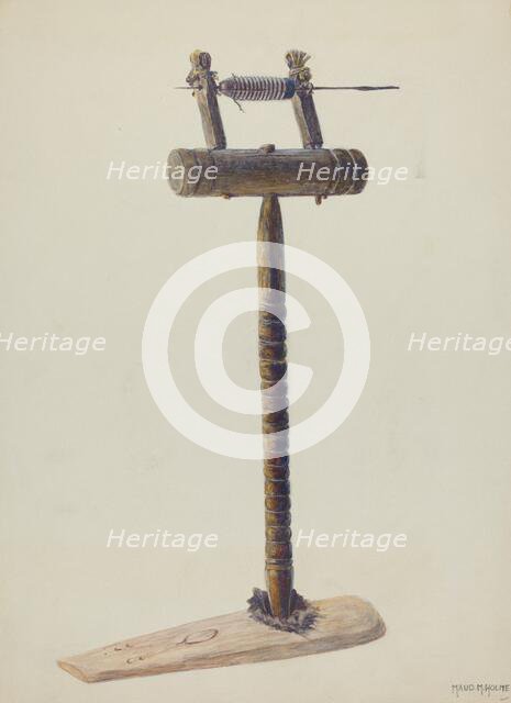 Spinning Wheel, c. 1938. Creator: Maud M Holme.