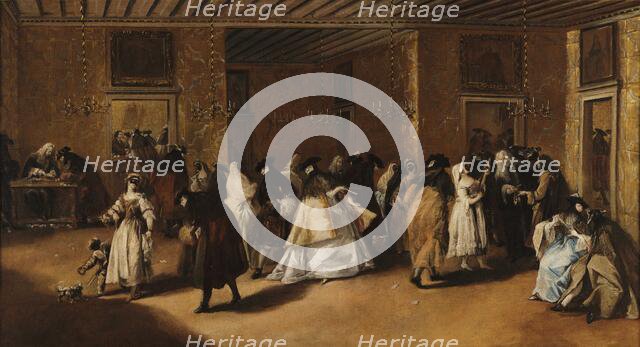 Il Ridotto (Casino) of Palazzo Dandolo near the church of San Moisè in Venice, 1746. Creator: Guardi, Francesco (1712-1793).