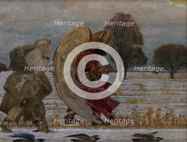 Behind the Angel (left part of the triptych), 1901. Creator: Jacek Malczewski.