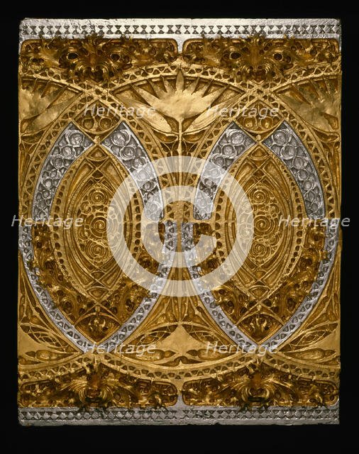 Schiller Theatre Building, Chicago, Illinois: Banquet Room Frieze Panel (Restored), c. 1891/93. Creator: Adler & Sullivan.