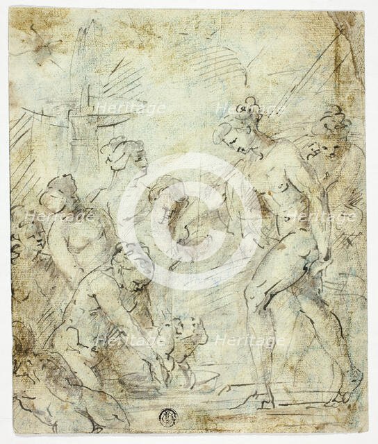 Mercury Entrusting Infant Bacchus to Nymphs, 1690/1715. Creator: Unknown.