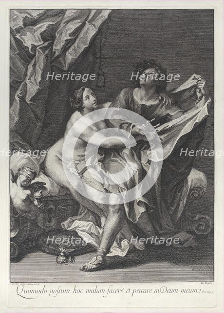 Joseph and Potiphar's wife, 1700-52. Creator: Johann Jakob Frey the Elder.