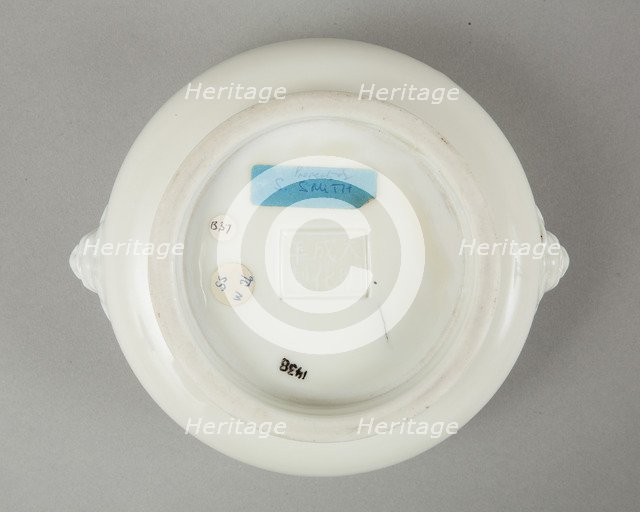 Blanc de chine censer with lion head handles, 18th century. Artist: Unknown.