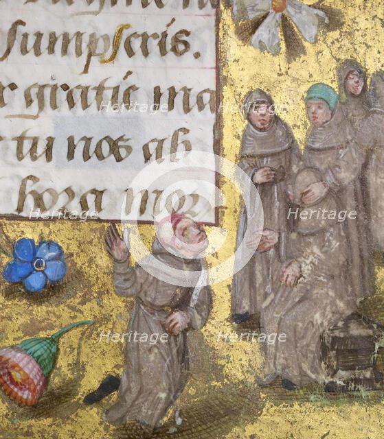 Monks - detail from a Book of Hours, c1490.  Creator: Unknown.