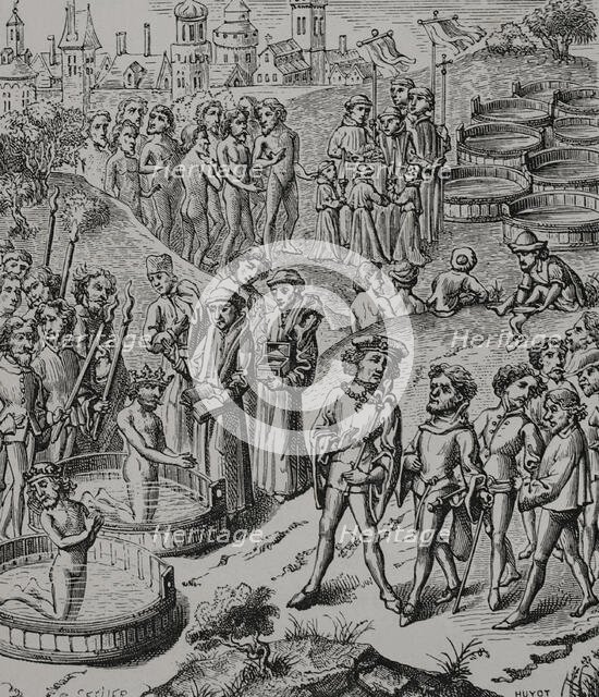 Baptism of the Saxons by Charlemagne, 15th century, (1877).  Creator: Unknown.