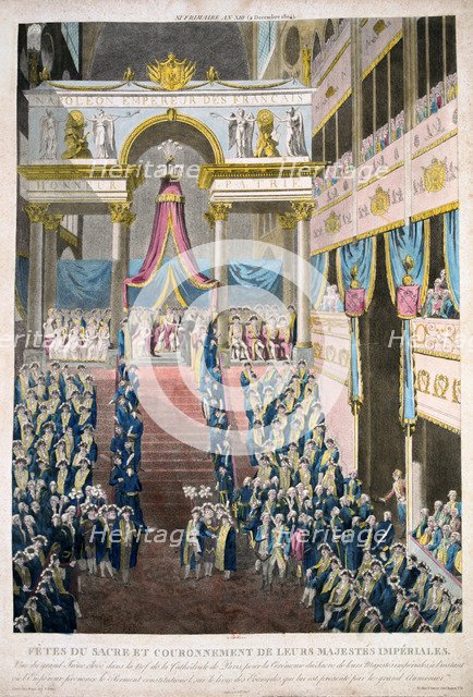'Napoleon Bonaparte is crowned Emperor Napoleon I, 2nd December, 1804', 19th century. Artist: Unknown