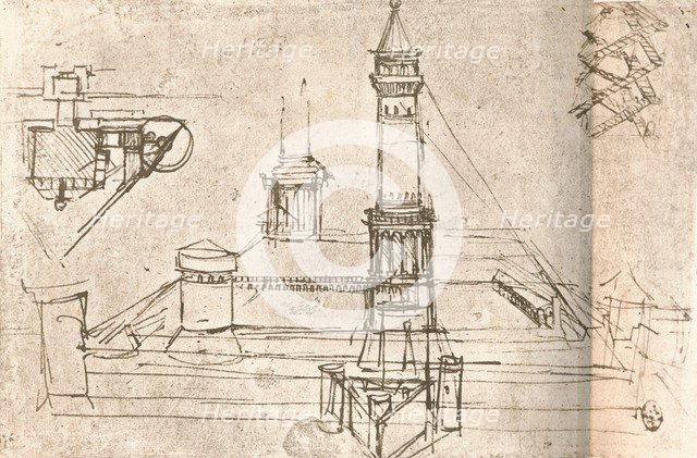 Architecture for castles, c1472-c1519 (1883). Artist: Leonardo da Vinci.