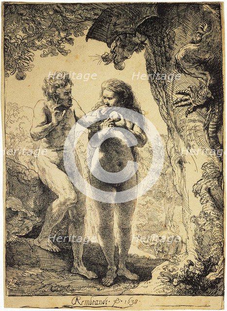 'Adam and Eve', 1638.  Artist: Rembrandt Harmensz van Rijn    