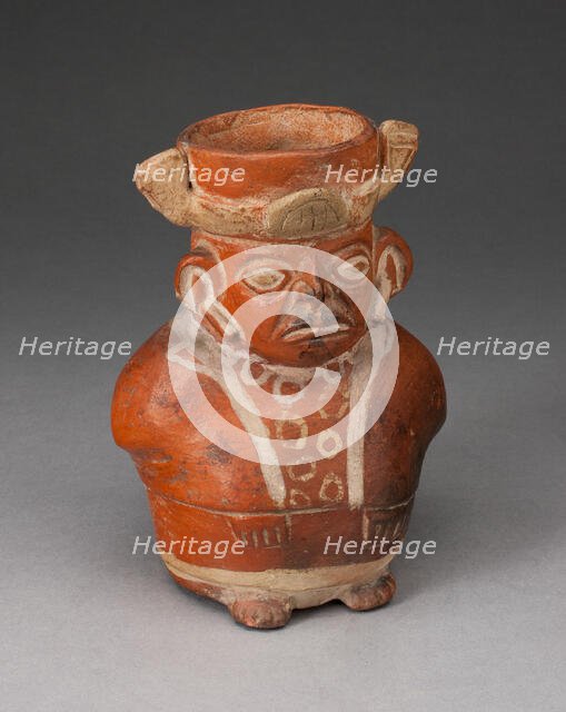 Jar in the Form of a Figure with Modeled Head and Painted Tunic, 100 B.C./A.D. 500. Creator: Unknown.