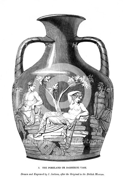The Portland or Barberini Vase, 1843. Artist: J Jackson