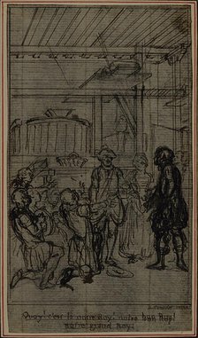 Study for Vignette-Frontispiece of Colle's "La Partie de Chasse de Henri IV", Act III, c. 1766. Creator: Hubert Francois Gravelot.