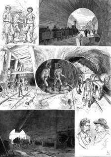 Sketches in the St. Gothard Tunnel, 1880. Creator: Charles Baude.